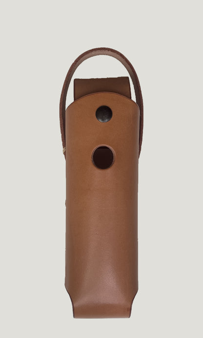 Sacoche cuir naturel, couture bleu (à finir)